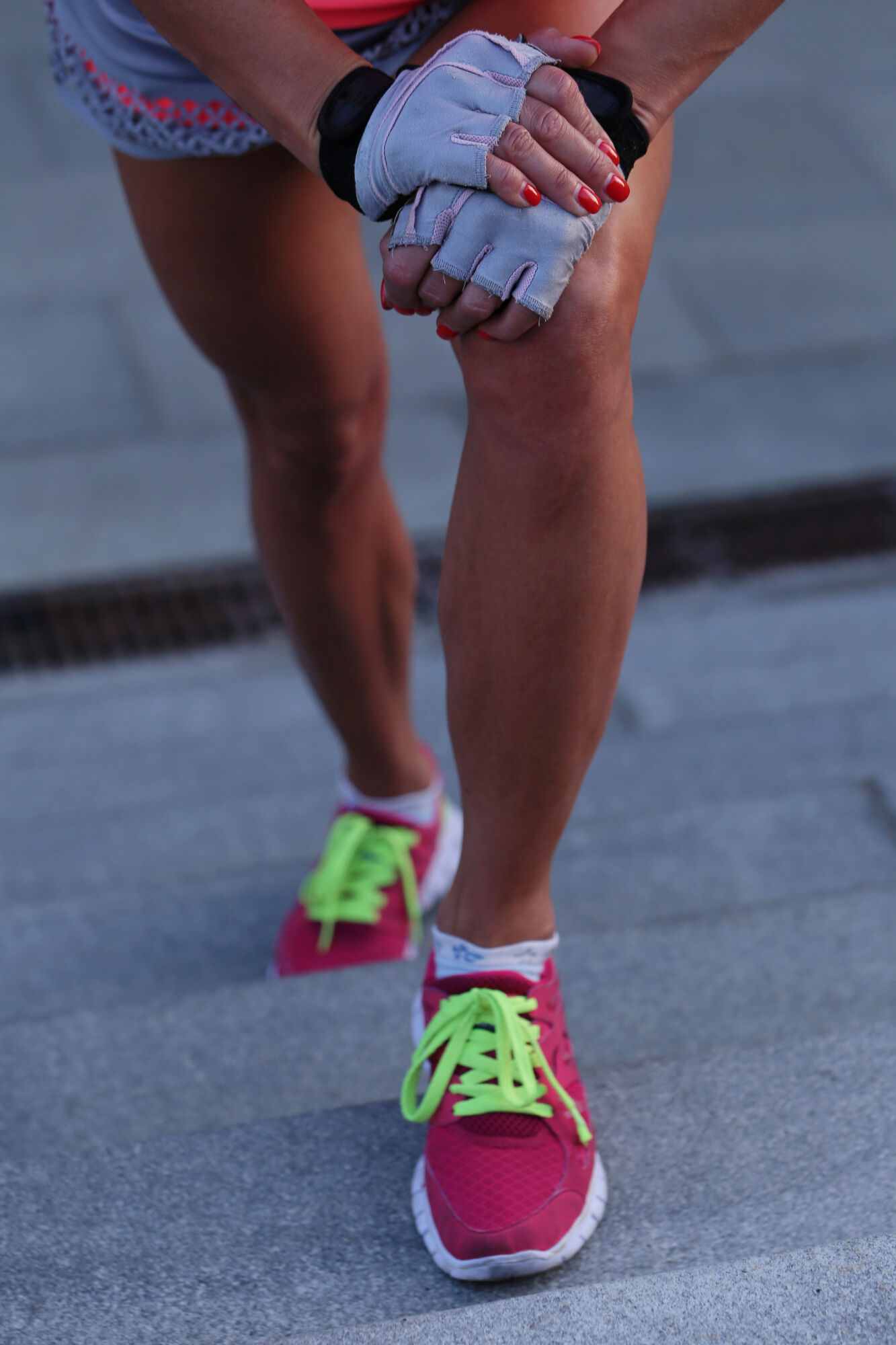 Sport outdoor. Woman on the street